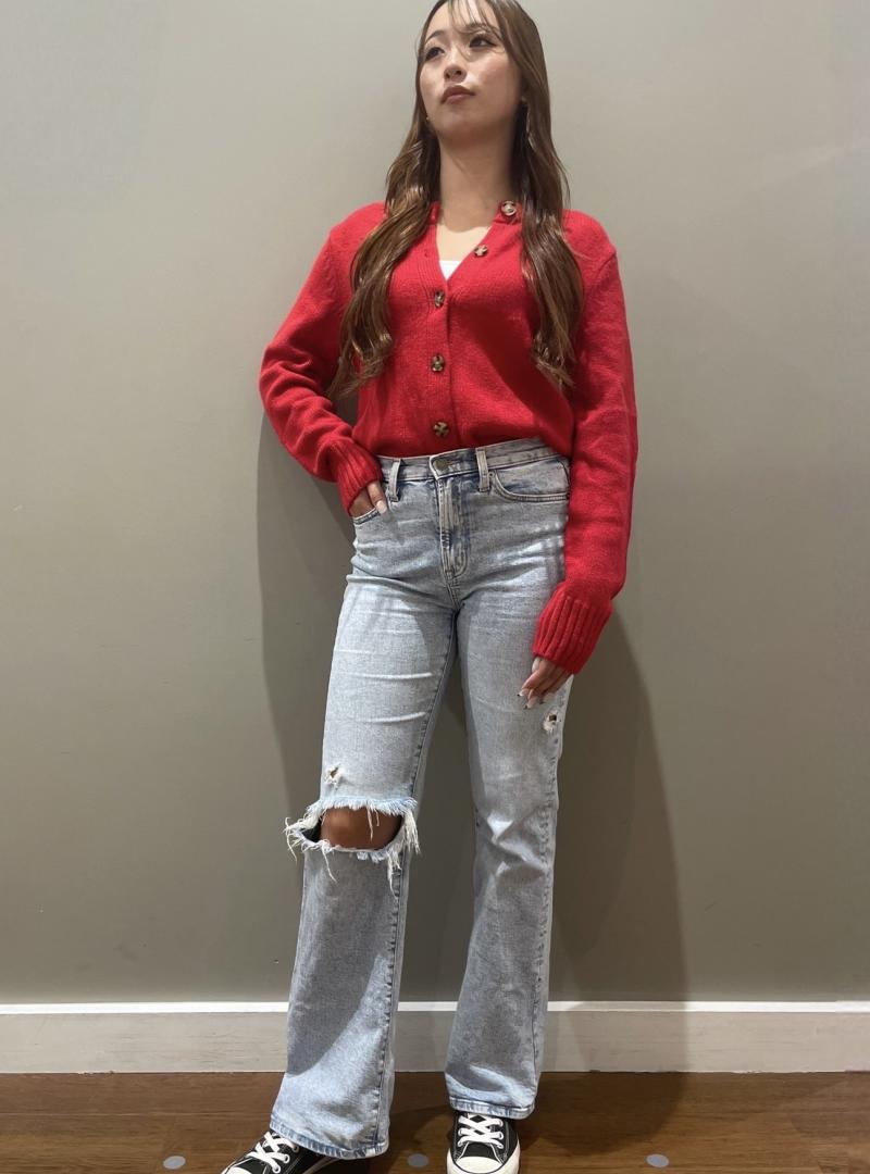 カシミア風セーターコーデ