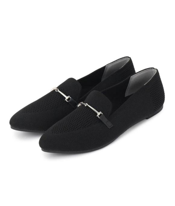 洗えるニットポインテッドローファー