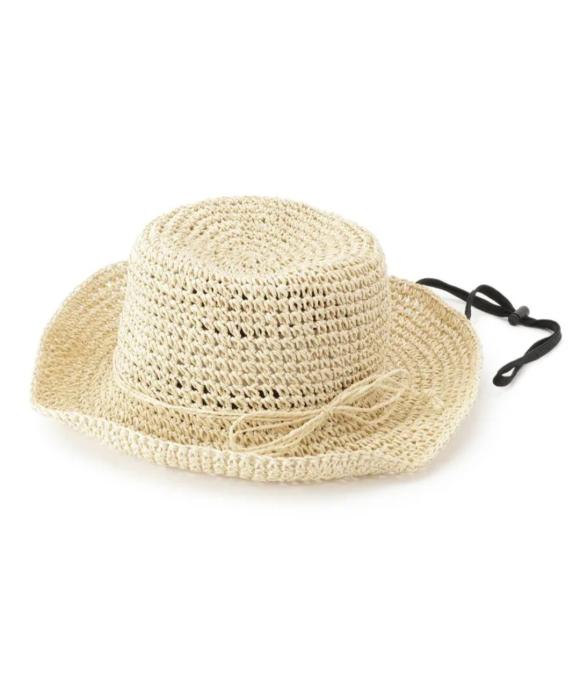 雑材こま編みハット