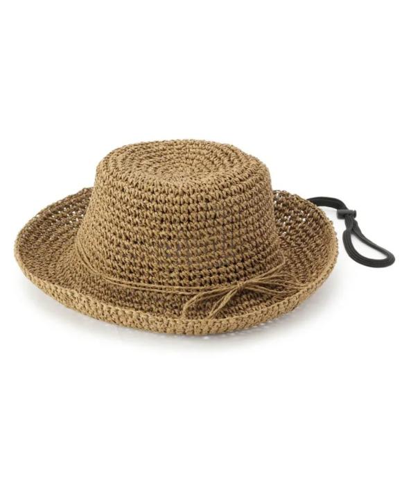 雑材こま編みハット